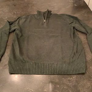 Croft & Borrow Men’s Medium Olive Green Quarter-Zip Sweater